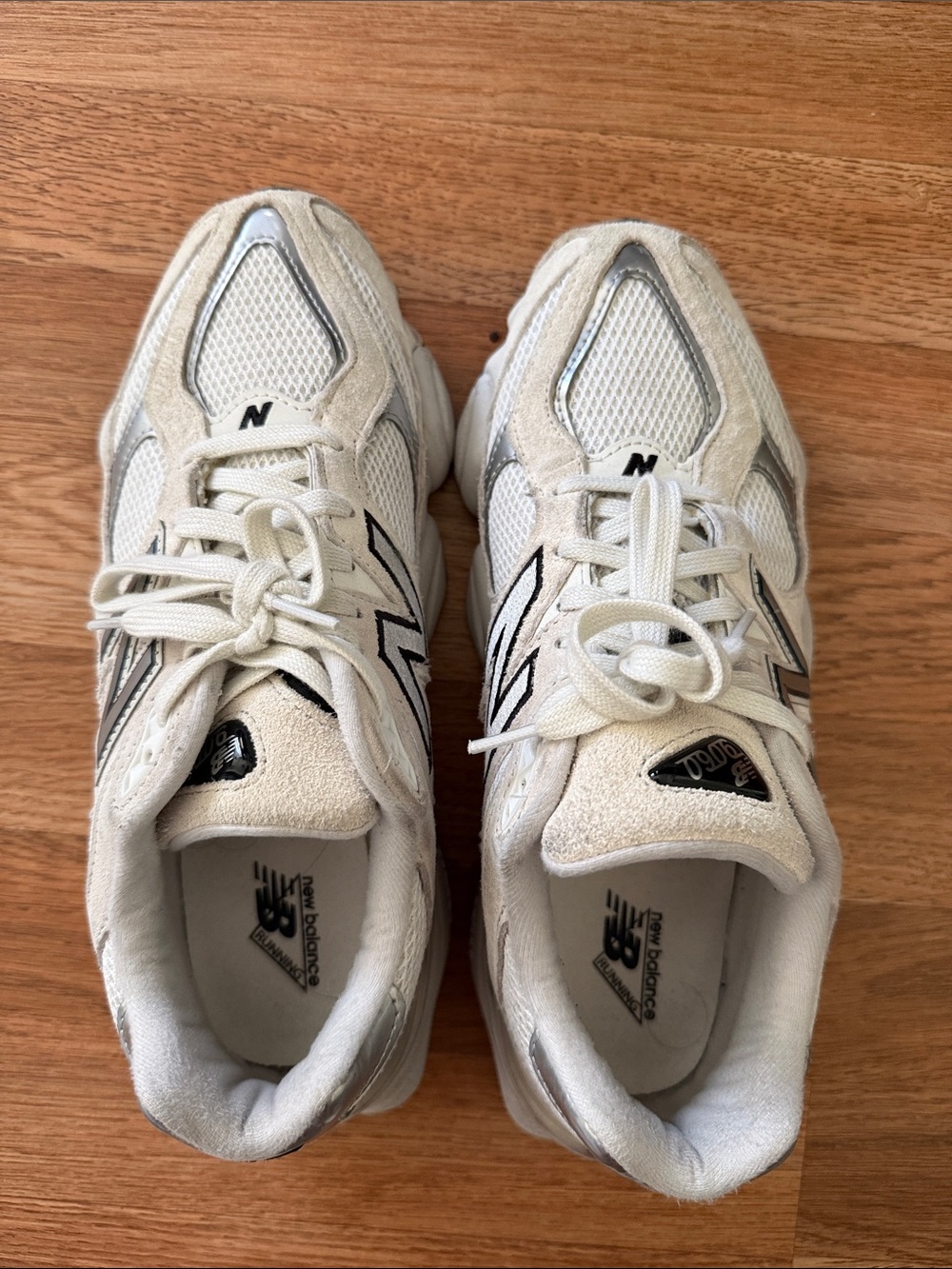 New Balance Women’s Cream and White Retro Runner Sneakers